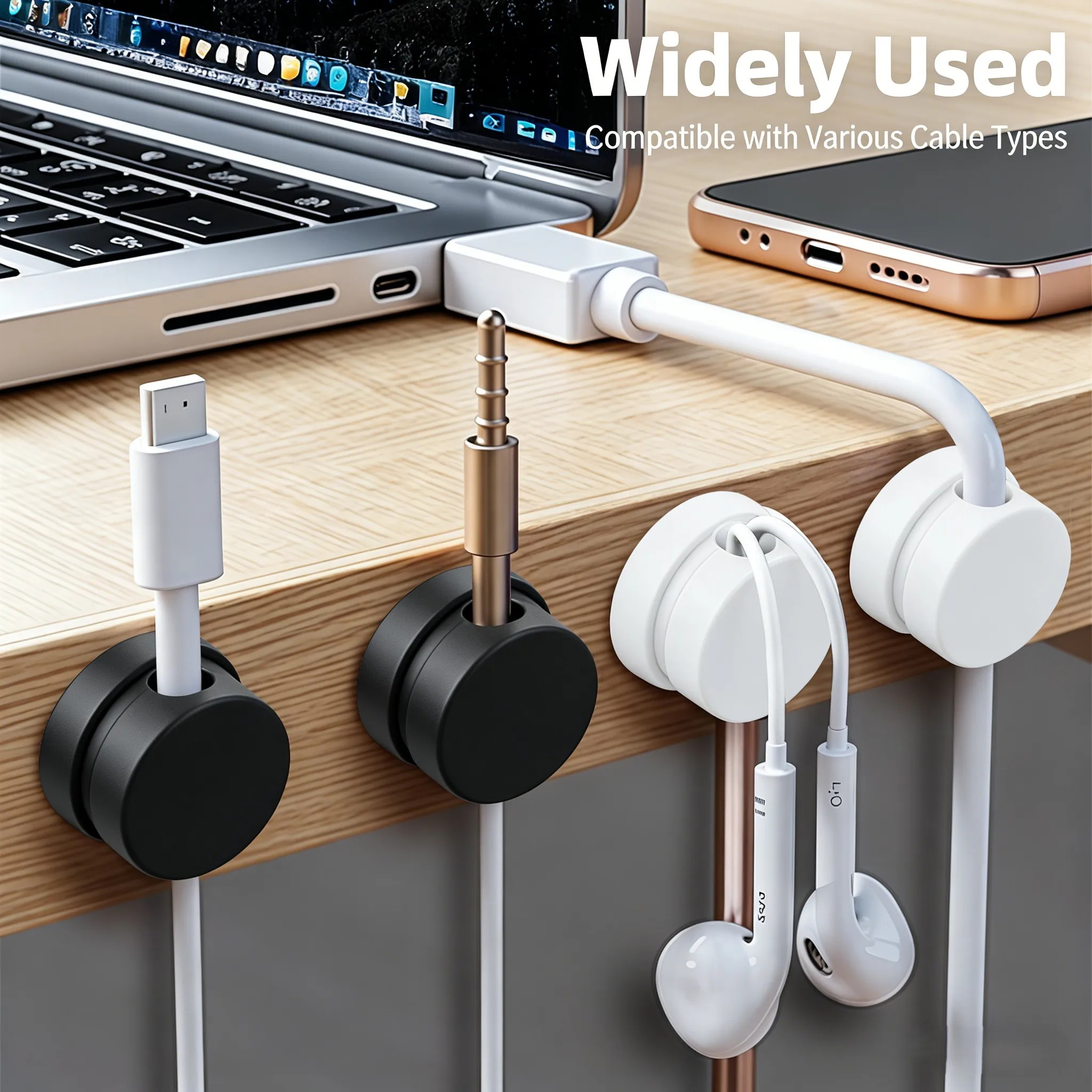 6 SZTUK 360 °   Magnetyczne kl - Desk Cable Clip review and price